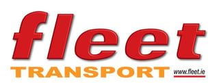 Fleet Transport logo with red text and gold lettering, featuring website www.fleet.ie